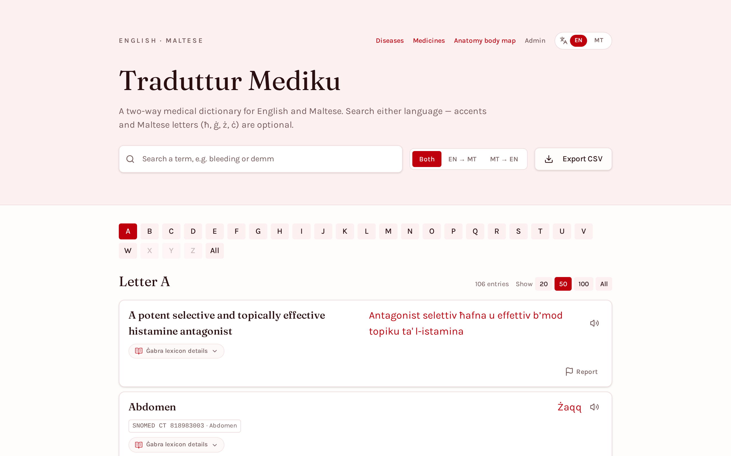 Screenshot of Traduttur Mediku